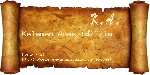 Kelemen Anasztázia névjegykártya